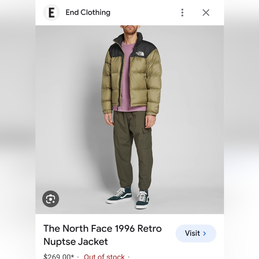 The North Face 1996 retro Nuptse Mens XL  Sold out Tumbleweed green *BNWT*